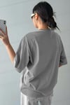 Optimistic Gri Oversize Salas Boyfriend Kadın T-Shirt