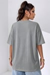 Optimistic Gri Oversize Salas Boyfriend Kadın T-Shirt