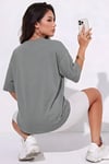 Optimistic Gri Oversize Salas Boyfriend Kadın T-Shirt