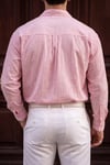 Rio Pembe Renkli Soft Keten Görünümlü Yarım Oversize Rahat Kalıp Gömlek