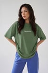 Spectacular Açık Yeşil Oversize Salas Boyfriend Kadın T-Shirt