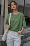 Spectacular Açık Yeşil Oversize Salas Boyfriend Kadın T-Shirt