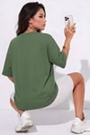 Spectacular Açık Yeşil Oversize Salas Boyfriend Kadın T-Shirt