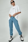 Spectacular Beyaz Oversize Salas Boyfriend Kadın T-Shirt