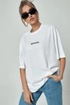 Spectacular Beyaz Oversize Salas Boyfriend Kadın T-Shirt