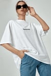 Spectacular Beyaz Oversize Salas Boyfriend Kadın T-Shirt