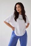 Spectacular Beyaz Oversize Salas Boyfriend Kadın T-Shirt