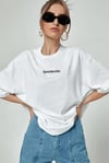 Spectacular Beyaz Oversize Salas Boyfriend Kadın T-Shirt