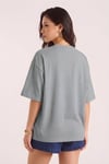 Spectacular Gri Oversize Salas Boyfriend Kadın T-Shirt