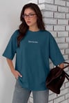 Spectacular Petrol Yeşili Oversize Salas Boyfriend Kadın T-Shirt