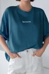 Spectacular Petrol Yeşili Oversize Salas Boyfriend Kadın T-Shirt