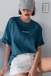 Spectacular Petrol Yeşili Oversize Salas Boyfriend Kadın T-Shirt