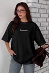 Spectacular Siyah Oversize Salas Boyfriend Kadın T-Shirt