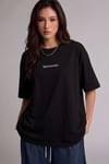Spectacular Siyah Oversize Salas Boyfriend Kadın T-Shirt
