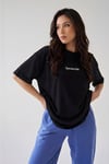 Spectacular Siyah Oversize Salas Boyfriend Kadın T-Shirt