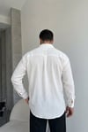 Tokyo Beyaz Renkli Dokulu Kumaş Overize Rahat Kalıp Gömlek