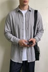 Tokyo Gri Renkli Dokulu Kumaş Overize Rahat Kalıp Gömlek