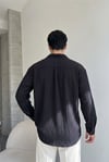 Tokyo Siyah Renkli Dokulu Kumaş Overize Rahat Kalıp Gömlek