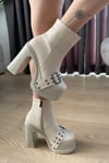 Kadın Sidney 12 cm Platform Topuklu Fermuarlı Bot