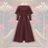 Bordo Mini Pelerin Elbise