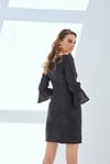 Siyah Mini Brokar Elbise