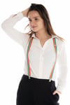 3 Klipsli Gökkuşağı Desenli Yetişkin Pantolon Askısı-1