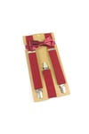 Bordo Çocuk Pantolon Askısı-Papyon Set