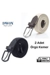 Elastik Örgü Kemer 2'li Set