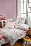 Bebek Nevresim Takımı Bunny Pembe - %100 Pamuk, Ranforce Kumaş, 100x150 cm, 2 Adet Yastık Kılıfı