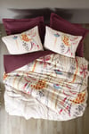 Flos Bordo Çift Kişilik %100 Pamuk Ranforce Nevresim Takımı - 200x220 cm