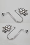 Kuş Figürlü Metal Kulp Polyester Perde Renso Takımı Gümüş Renk (2'li Sağ-Sol Set)