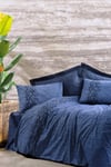 Plain Tek Kişilik Nevresim Takımı Sooty Denim
