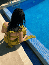 Braid Tasarım Crop Top GOLDEN OLİVE