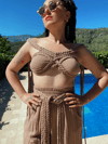 Braid Tasarım Crop Top PRALİNE