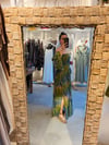 Straplez Batik Desenli Elibse MAVİ YEŞİL