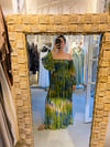Straplez Batik Desenli Elibse MAVİ YEŞİL