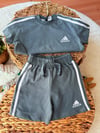 Adidas gri şort takım