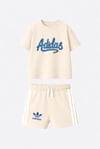 Adidas şortlu takım krem