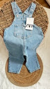 Askılı denim salopet 