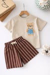 Bear çizgili şort takım