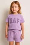 Gap pullu kız şortlu takım lila