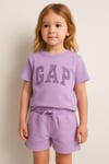 Gap pullu kız şortlu takım lila