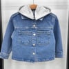Kapsonlu mavi denim  ceket 