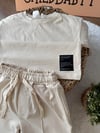 Krem şort takım 