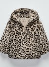 Leopar peluş mont 