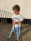 Mama's boy baskılı çizgili takım 