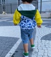 Mavi yeşil zara yağmurluk 