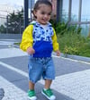 Mavi yeşil zara yağmurluk 