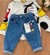 Mickey baskı erkek bebek jean 