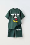 Mickey yeşil şort takım 